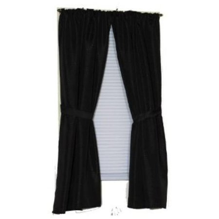 CARNATION HOME FASHIONS Carnation Home Fashions SWC-L/16 Lauren 34 in. x 54 in. Dobby Fabric Window Curtain - Black SWC-L/16